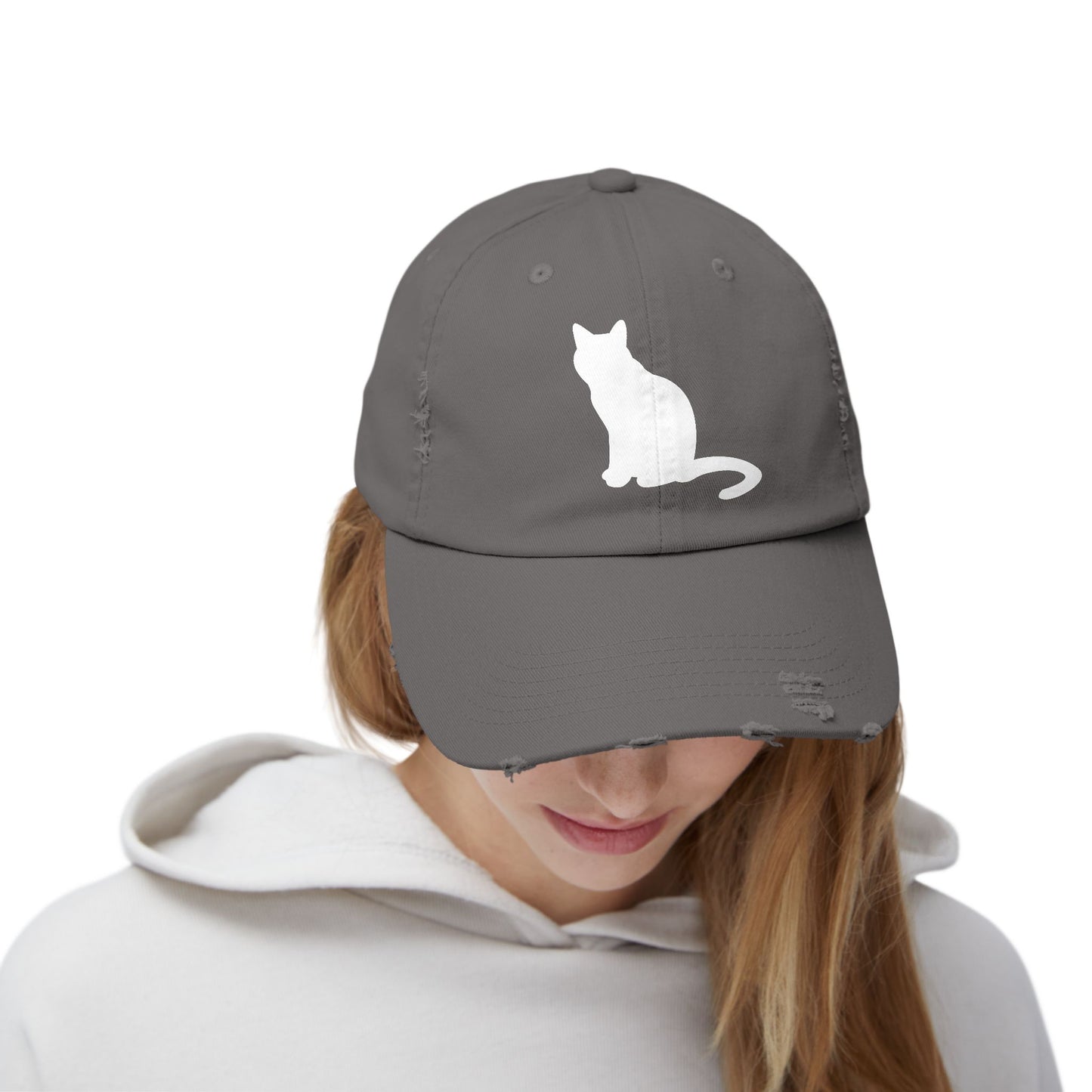 Kitty Cat Distressed Cap