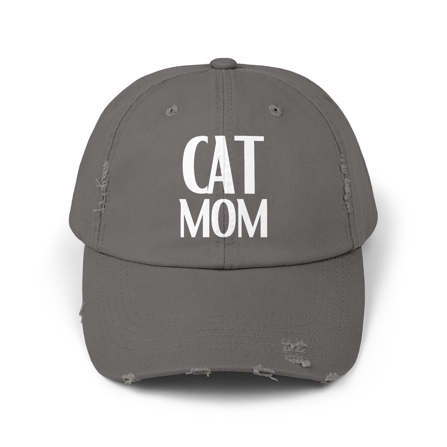 "Cat Mom" Distressed Cap